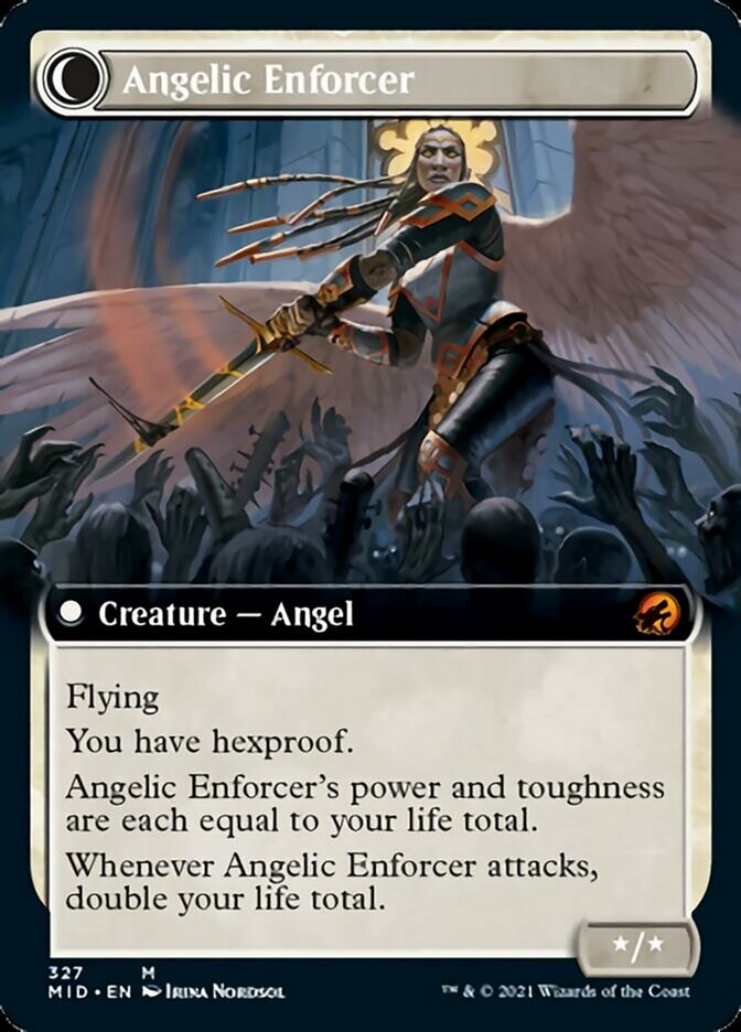 Enduring Angel // Angelic Enforcer (Extended Art) [Innistrad: Midnight Hunt] | Boutique FDB TCG