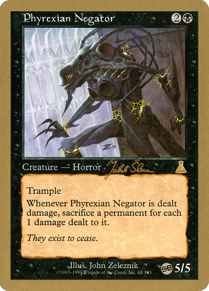 Phyrexian Negator (Jakub Slemr) (SB) [World Championship Decks 1999] | Boutique FDB TCG