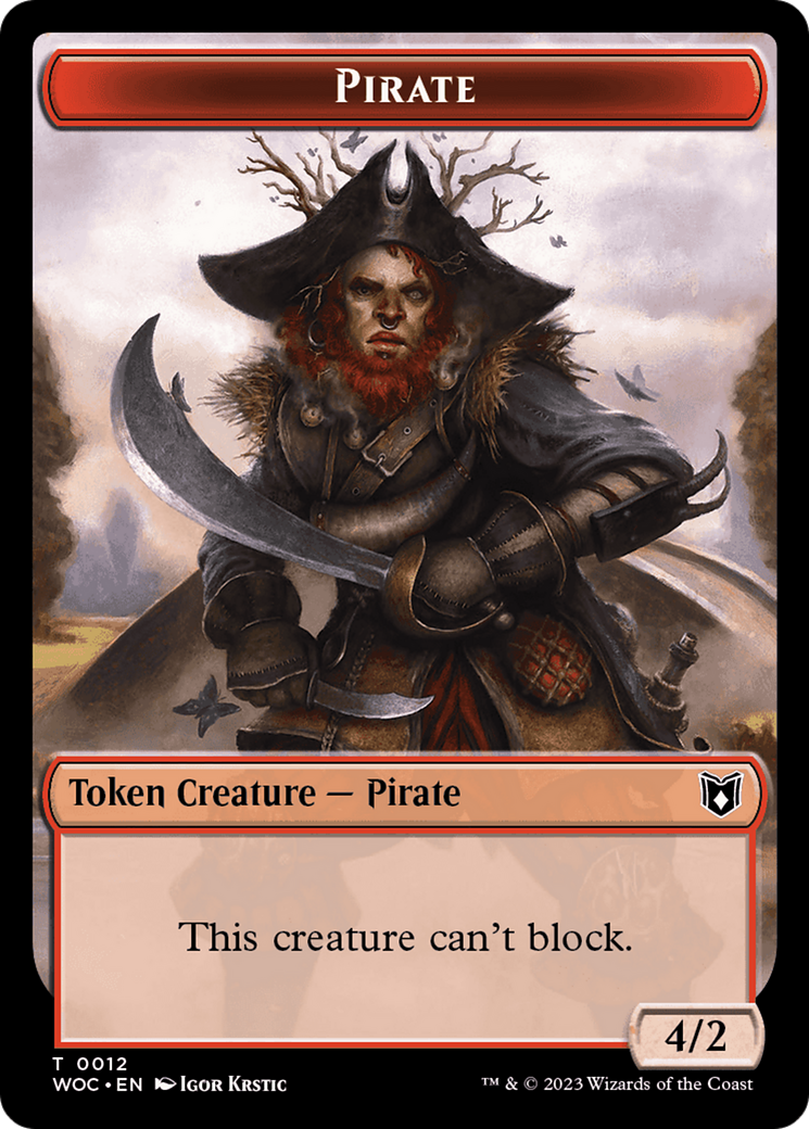 Pirate // Human Soldier Double-Sided Token [Wilds of Eldraine Commander Tokens] | Boutique FDB TCG