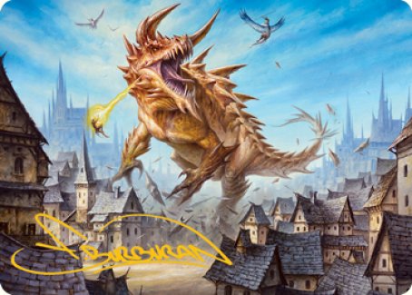 Tarrasque Art Card (Gold-Stamped Signature) [Dungeons & Dragons: Adventures in the Forgotten Realms Art Series] | Boutique FDB TCG