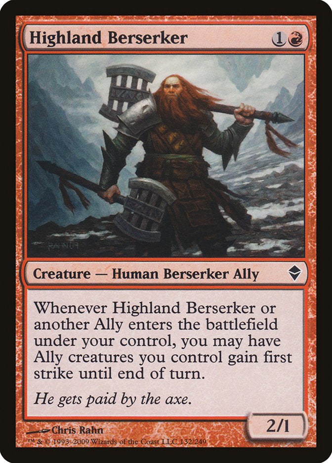 Highland Berserker [Zendikar] | Boutique FDB TCG