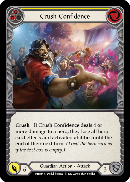 Crush Confidence (Yellow) [WTR064-C] (Welcome to Rathe)  Alpha Print Rainbow Foil | Boutique FDB TCG