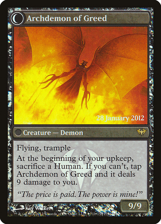 Ravenous Demon // Archdemon of Greed [Dark Ascension Prerelease Promos] | Boutique FDB TCG