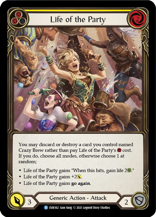 Life of the Party (Yellow) [EVR162] (Everfest)  1st Edition Rainbow Foil | Boutique FDB TCG