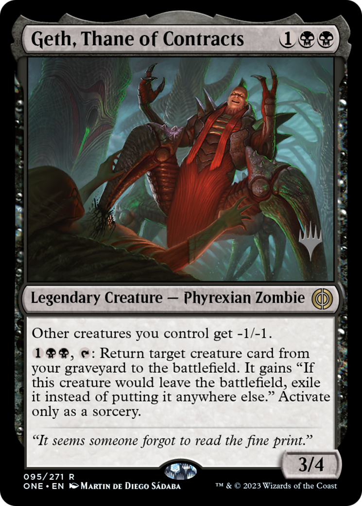 Geth, Thane of Contracts (Promo Pack) [Phyrexia: All Will Be One Promos] | Boutique FDB TCG