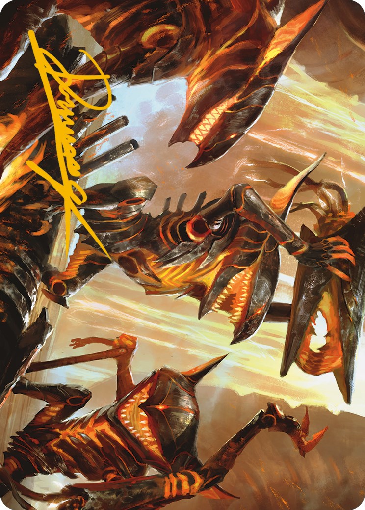 Gleeful Demolition Art Card (Gold-Stamped Signature) [Phyrexia: All Will Be One Art Series] | Boutique FDB TCG