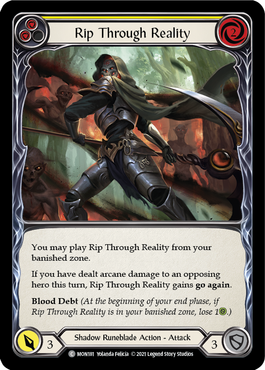 Rip Through Reality (Yellow) [MON181] (Monarch)  1st Edition Normal | Boutique FDB TCG