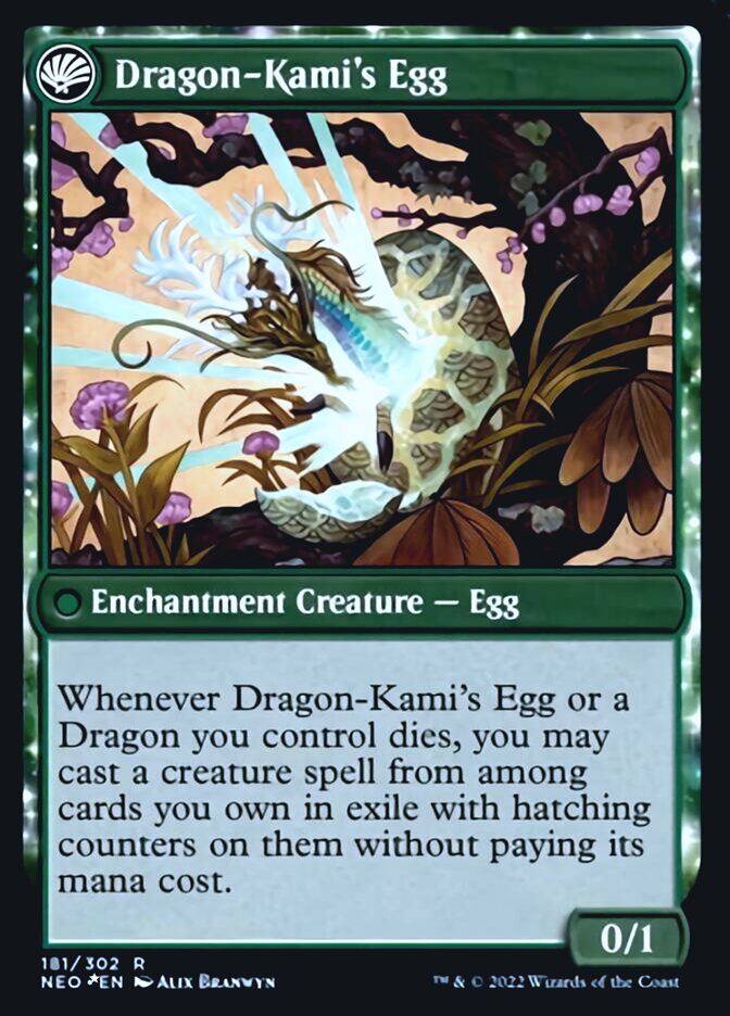 The Dragon-Kami Reborn // Dragon-Kami's Egg [Kamigawa: Neon Dynasty Prerelease Promos] | Boutique FDB TCG