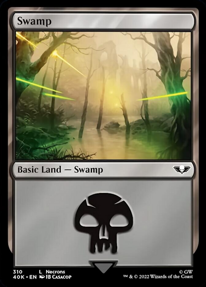 Swamp (310) (Surge Foil) [Warhammer 40,000] | Boutique FDB TCG