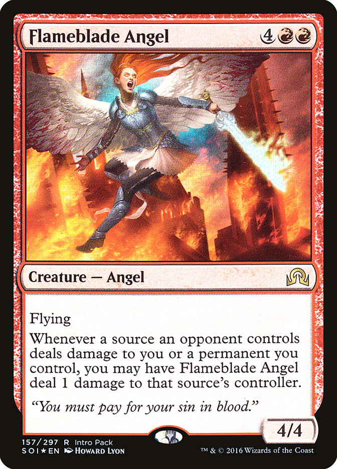 Flameblade Angel (Intro Pack) [Shadows over Innistrad Promos] | Boutique FDB TCG