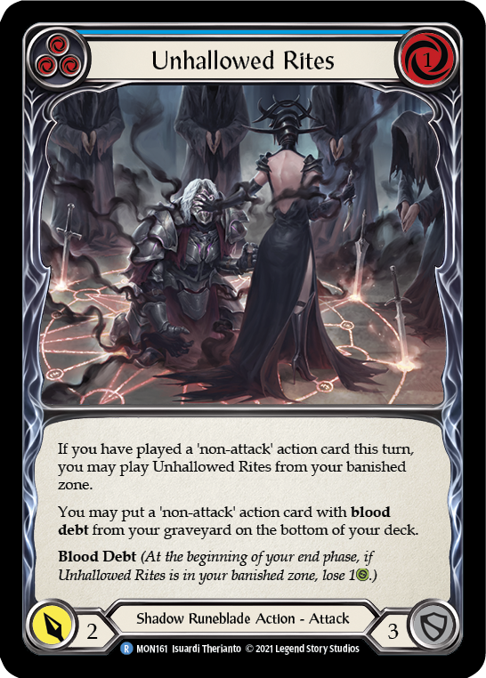 Unhallowed Rites (Blue) [MON161] (Monarch)  1st Edition Normal | Boutique FDB TCG