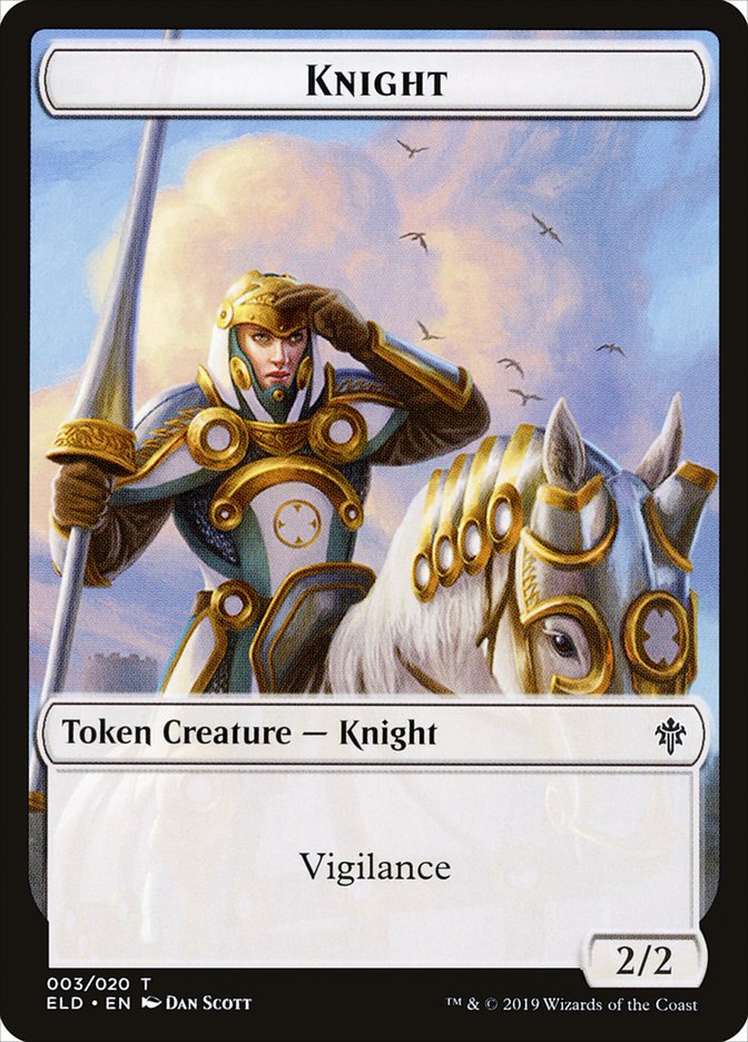 Knight Token [Throne of Eldraine Tokens] | Boutique FDB TCG