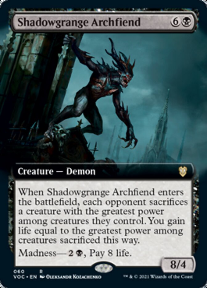 Shadowgrange Archfiend (Extended Art) [Innistrad: Crimson Vow Commander] | Boutique FDB TCG