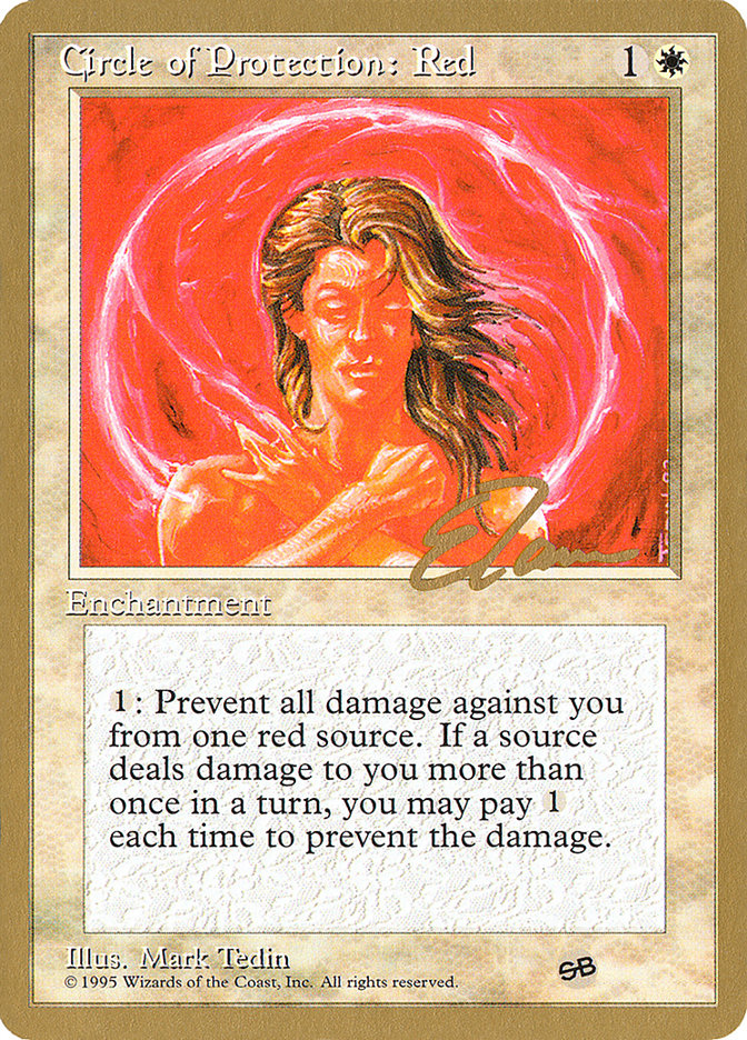 Circle of Protection: Red (Eric Tam) (SB) [Pro Tour Collector Set] | Boutique FDB TCG