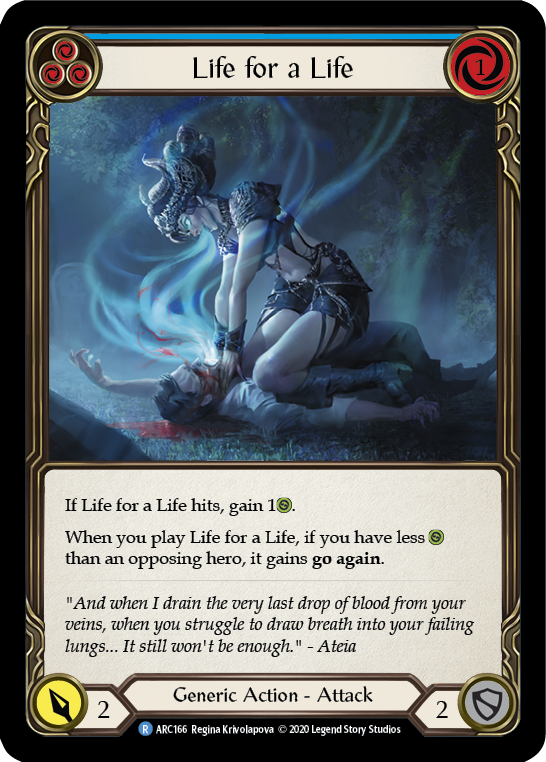 Life for a Life (Blue) [U-ARC166] (Arcane Rising Unlimited)  Unlimited Rainbow Foil | Boutique FDB TCG