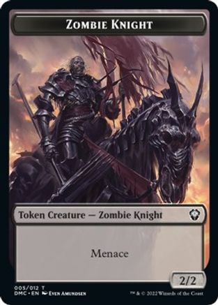 Zombie Knight // Warrior Double-Sided Token [Dominaria United Commander Tokens] | Boutique FDB TCG