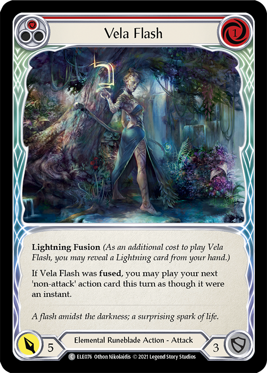 Vela Flash (Red) [ELE076] (Tales of Aria)  1st Edition Rainbow Foil | Boutique FDB TCG