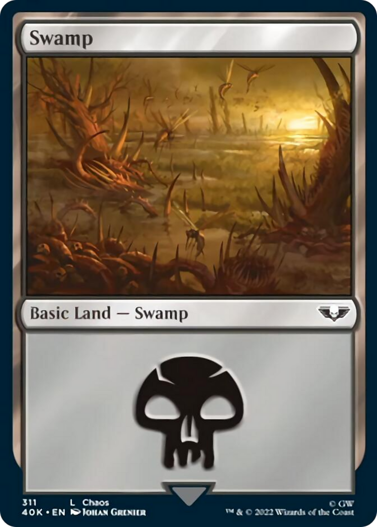 Swamp (311) (Surge Foil) [Warhammer 40,000] | Boutique FDB TCG