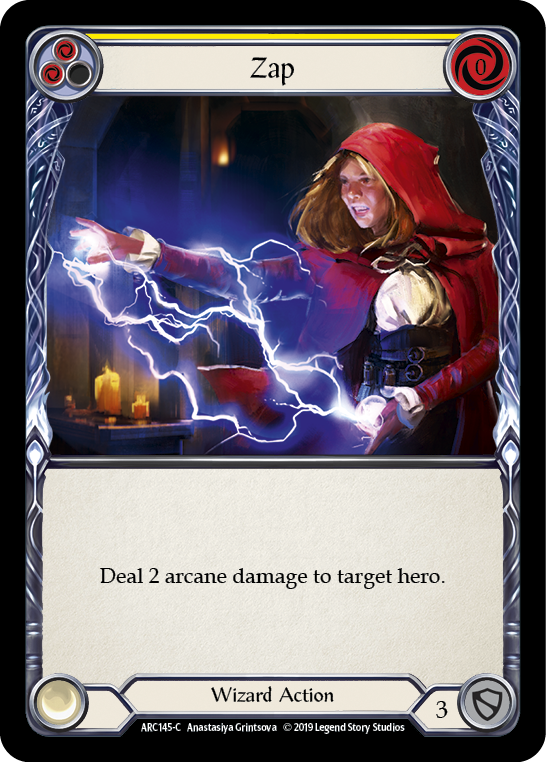 Zap (Yellow) [ARC145-C] (Arcane Rising)  1st Edition Normal | Boutique FDB TCG