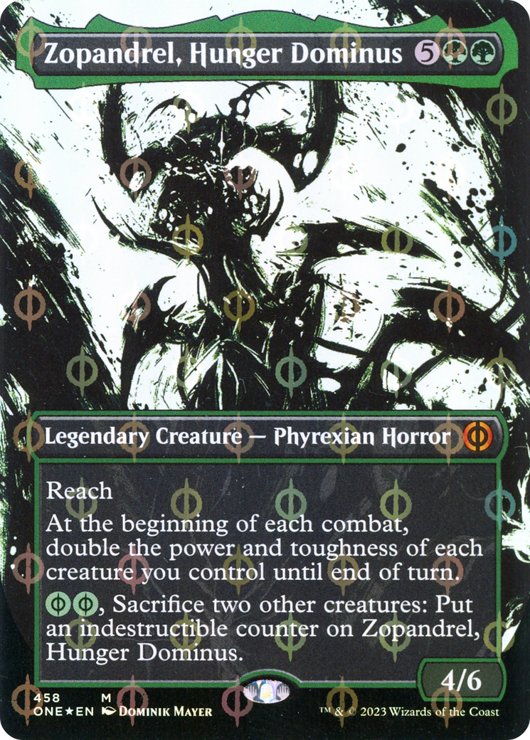 Zopandrel, Hunger Dominus (Borderless Ichor Step-and-Compleat Foil) [Phyrexia: All Will Be One] | Boutique FDB TCG