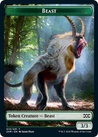 Beast // Treasure Double-Sided Token [Double Masters Tokens] | Boutique FDB TCG
