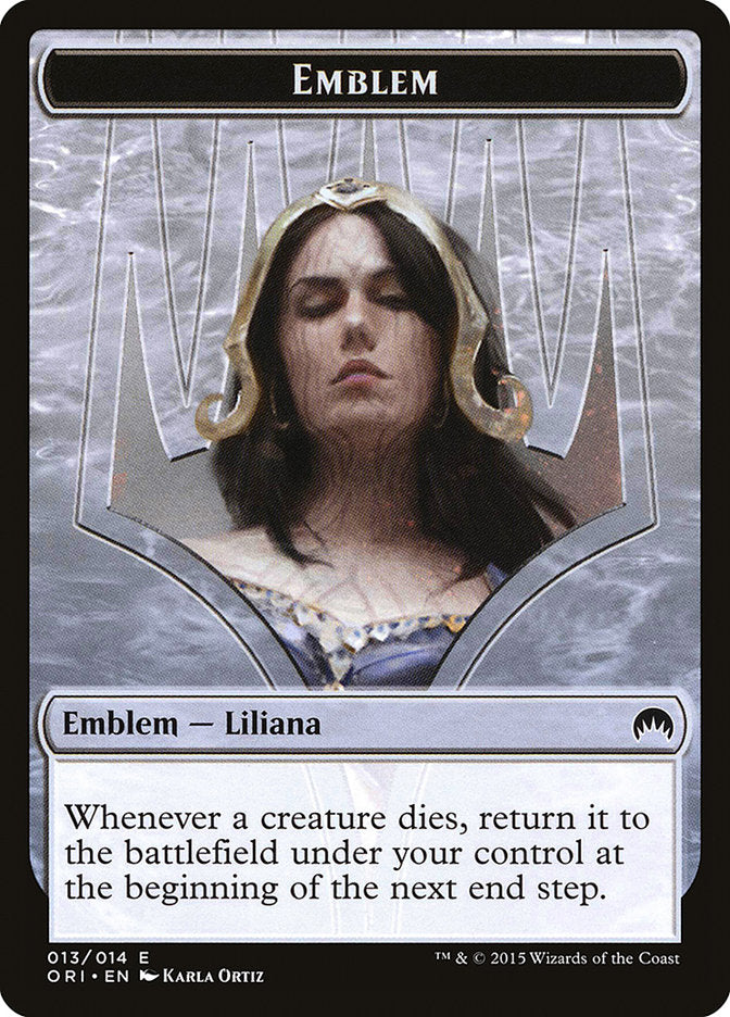 Liliana, Defiant Necromancer Emblem [Magic Origins Tokens] | Boutique FDB TCG