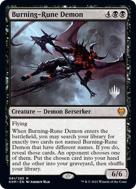 Burning-Rune Demon (Promo Pack) [Kaldheim Promos] | Boutique FDB TCG