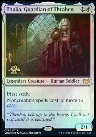 Thalia, Guardian of Thraben [Innistrad: Crimson Vow Prerelease Promos] | Boutique FDB TCG