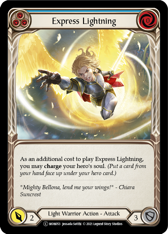Express Lightning (Blue) [U-MON053] (Monarch Unlimited)  Unlimited Normal | Boutique FDB TCG