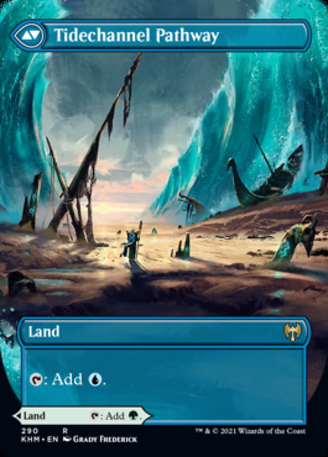 Barkchannel Pathway // Tidechannel Pathway (Borderless Alternate Art) [Kaldheim] | Boutique FDB TCG