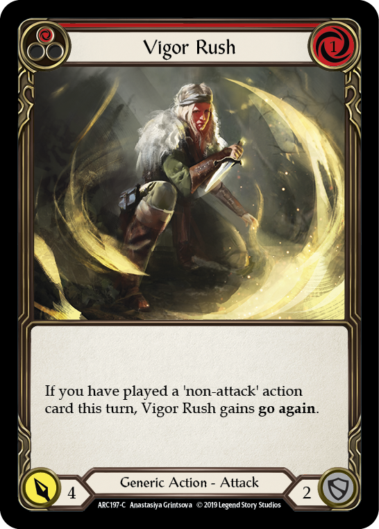 Vigor Rush (Red) [ARC197-C] (Arcane Rising)  1st Edition Rainbow Foil | Boutique FDB TCG