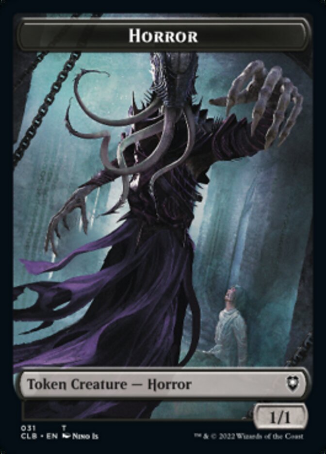 Horror // Centaur Double-Sided Token [Commander Legends: Battle for Baldur's Gate Tokens] | Boutique FDB TCG