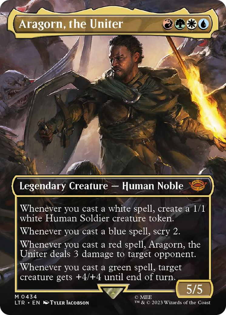 Aragorn, the Uniter (Borderless Alternate Art) [The Lord of the Rings: Tales of Middle-Earth] | Boutique FDB TCG