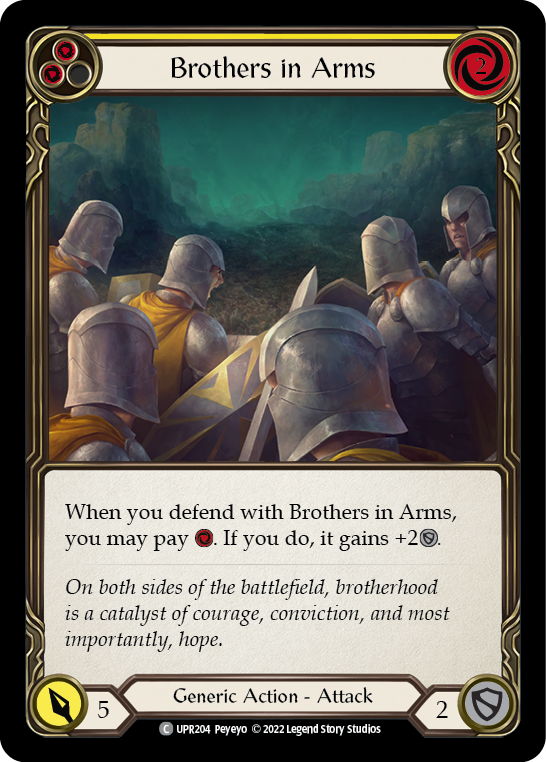 Brothers in Arms (Yellow) [UPR204] (Uprising)  Rainbow Foil | Boutique FDB TCG