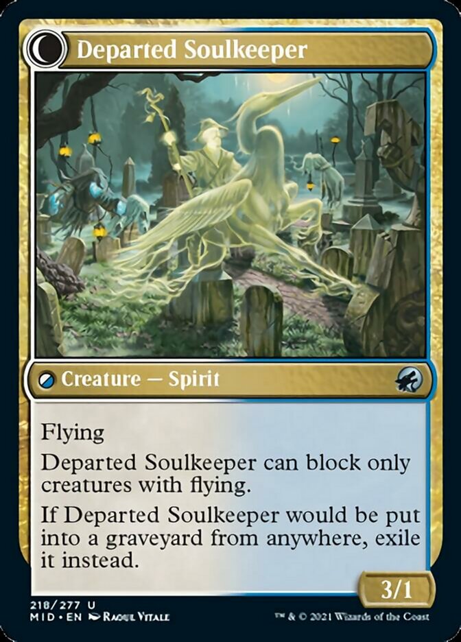 Devoted Grafkeeper // Departed Soulkeeper [Innistrad: Midnight Hunt] | Boutique FDB TCG
