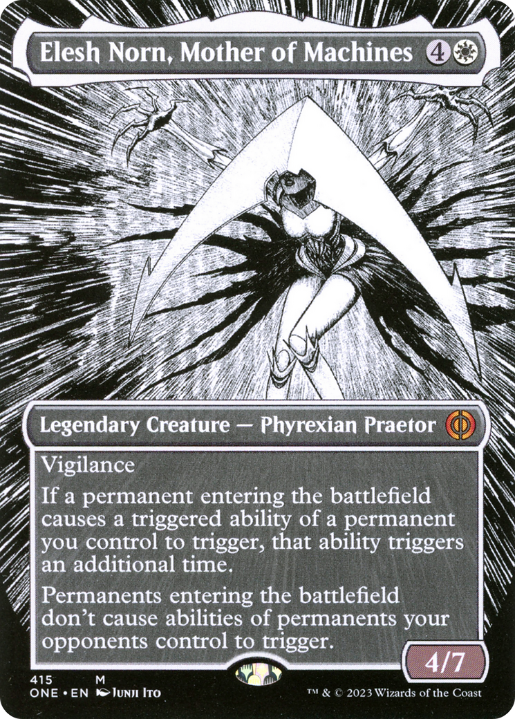 Elesh Norn, Mother of Machines (Borderless Manga) [Phyrexia: All Will Be One] | Boutique FDB TCG