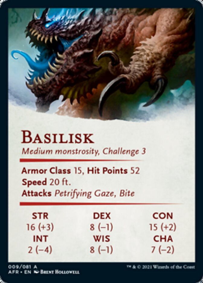 Basilisk Art Card (Gold-Stamped Signature) [Dungeons & Dragons: Adventures in the Forgotten Realms Art Series] | Boutique FDB TCG