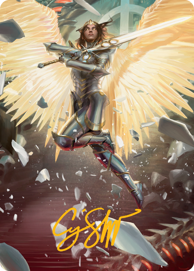 Archangel Elspeth Art Card (Gold-Stamped Signature) [March of the Machine Art Series] | Boutique FDB TCG