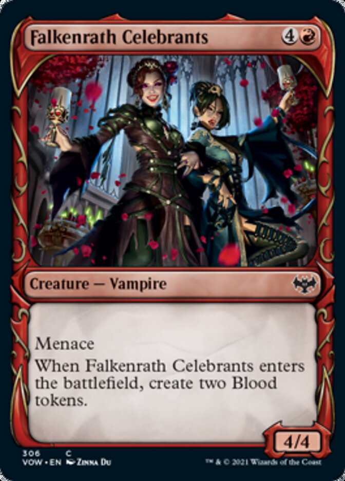 Falkenrath Celebrants (Showcase Fang Frame) [Innistrad: Crimson Vow] | Boutique FDB TCG