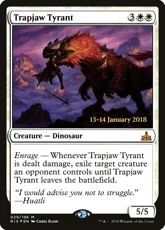 Trapjaw Tyrant [Rivals of Ixalan Prerelease Promos] | Boutique FDB TCG