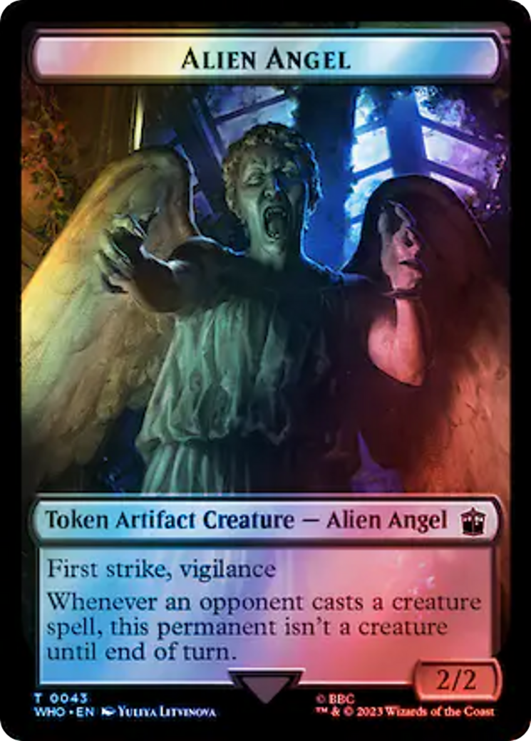 Alien Angel // Food (0057) Double-Sided Token (Surge Foil) [Doctor Who Tokens] | Boutique FDB TCG