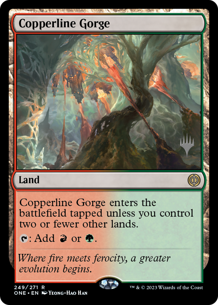 Copperline Gorge (Promo Pack) [Phyrexia: All Will Be One Promos] | Boutique FDB TCG