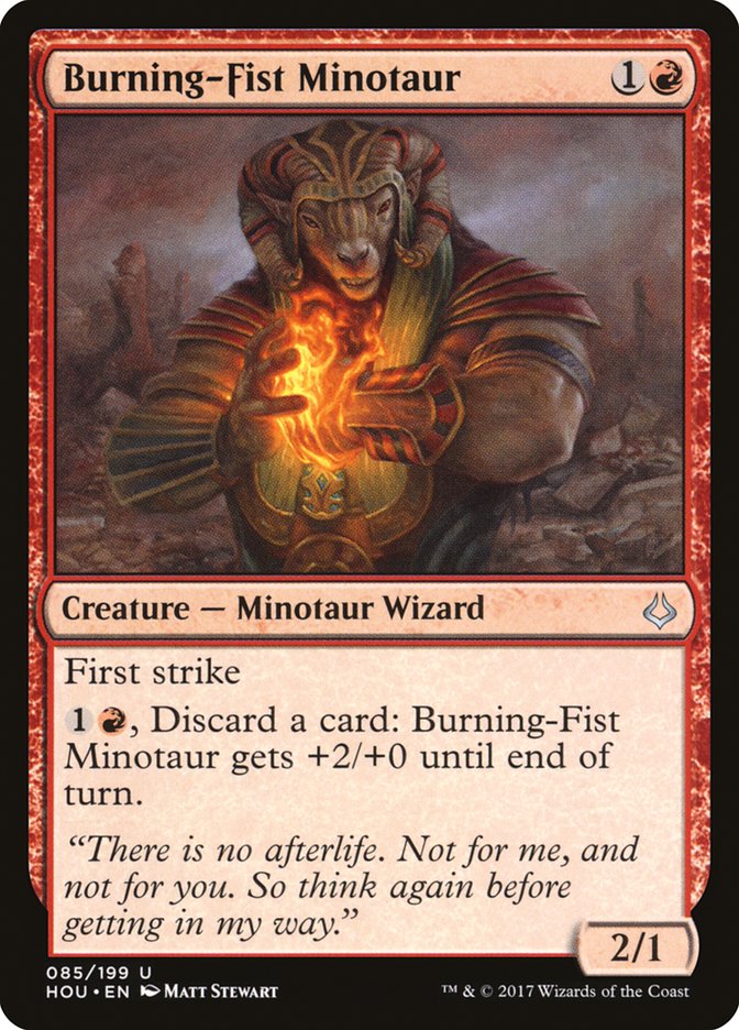 Burning-Fist Minotaur [Hour of Devastation] | Boutique FDB TCG