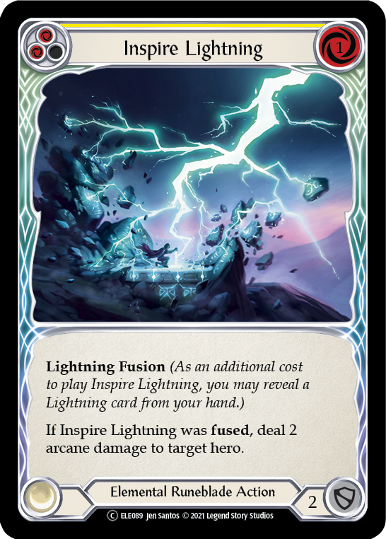 Inspire Lightning (Yellow) [U-ELE089] (Tales of Aria Unlimited)  Unlimited Normal | Boutique FDB TCG