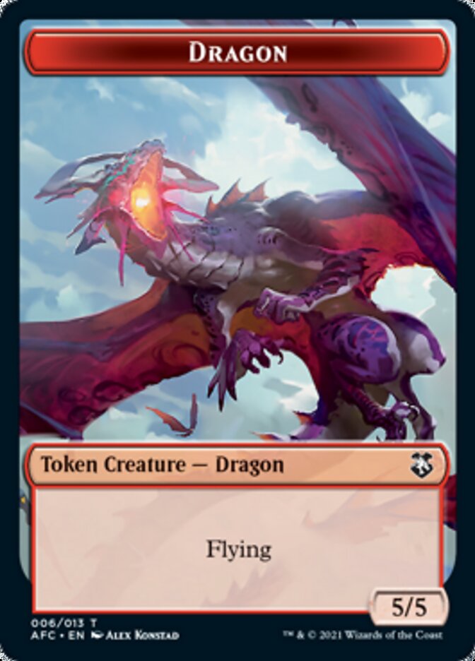 Dragon // Dragon Spirit Double-Sided Token [Dungeons & Dragons: Adventures in the Forgotten Realms Commander Tokens] | Boutique FDB TCG