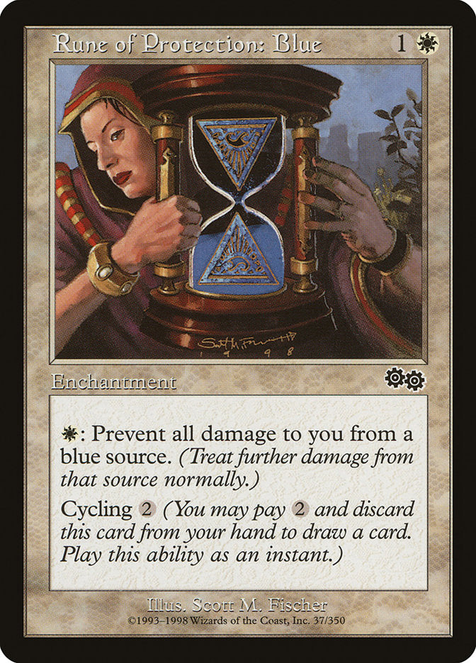 Rune of Protection: Blue [Urza's Saga] | Boutique FDB TCG