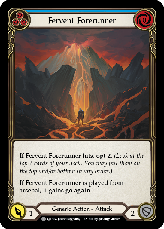 Fervent Forerunner (Blue) [U-ARC184] (Arcane Rising Unlimited)  Unlimited Normal | Boutique FDB TCG