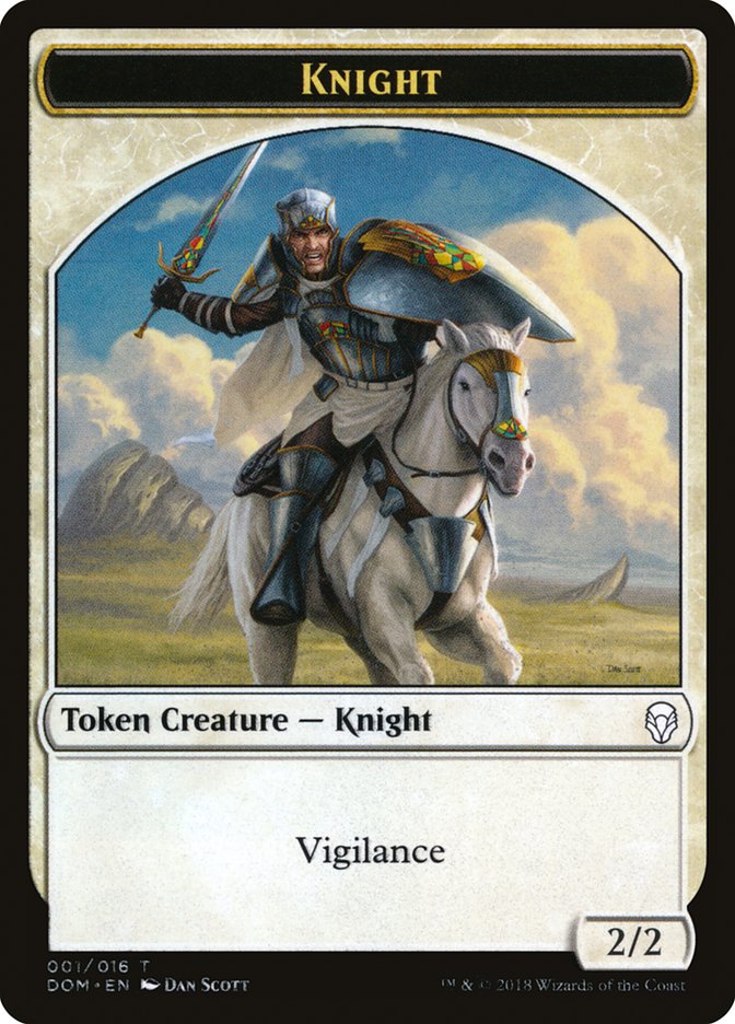 Knight Token (001/016) [Dominaria Tokens] | Boutique FDB TCG