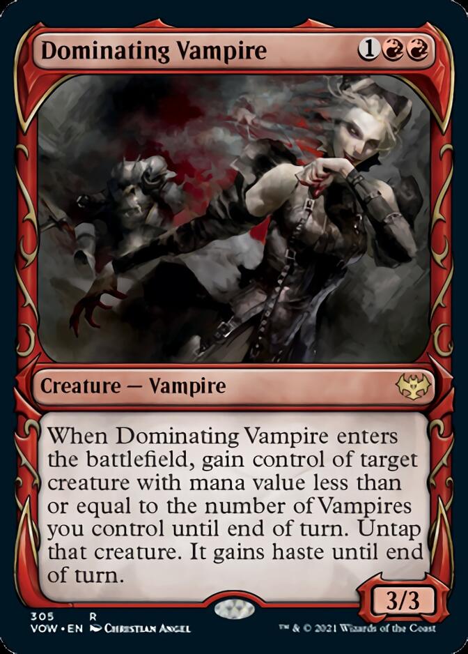 Dominating Vampire (Showcase Fang Frame) [Innistrad: Crimson Vow] | Boutique FDB TCG