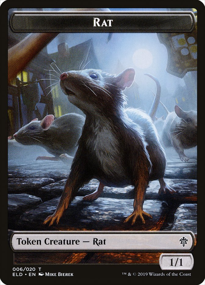 Rat Token [Throne of Eldraine Tokens] | Boutique FDB TCG